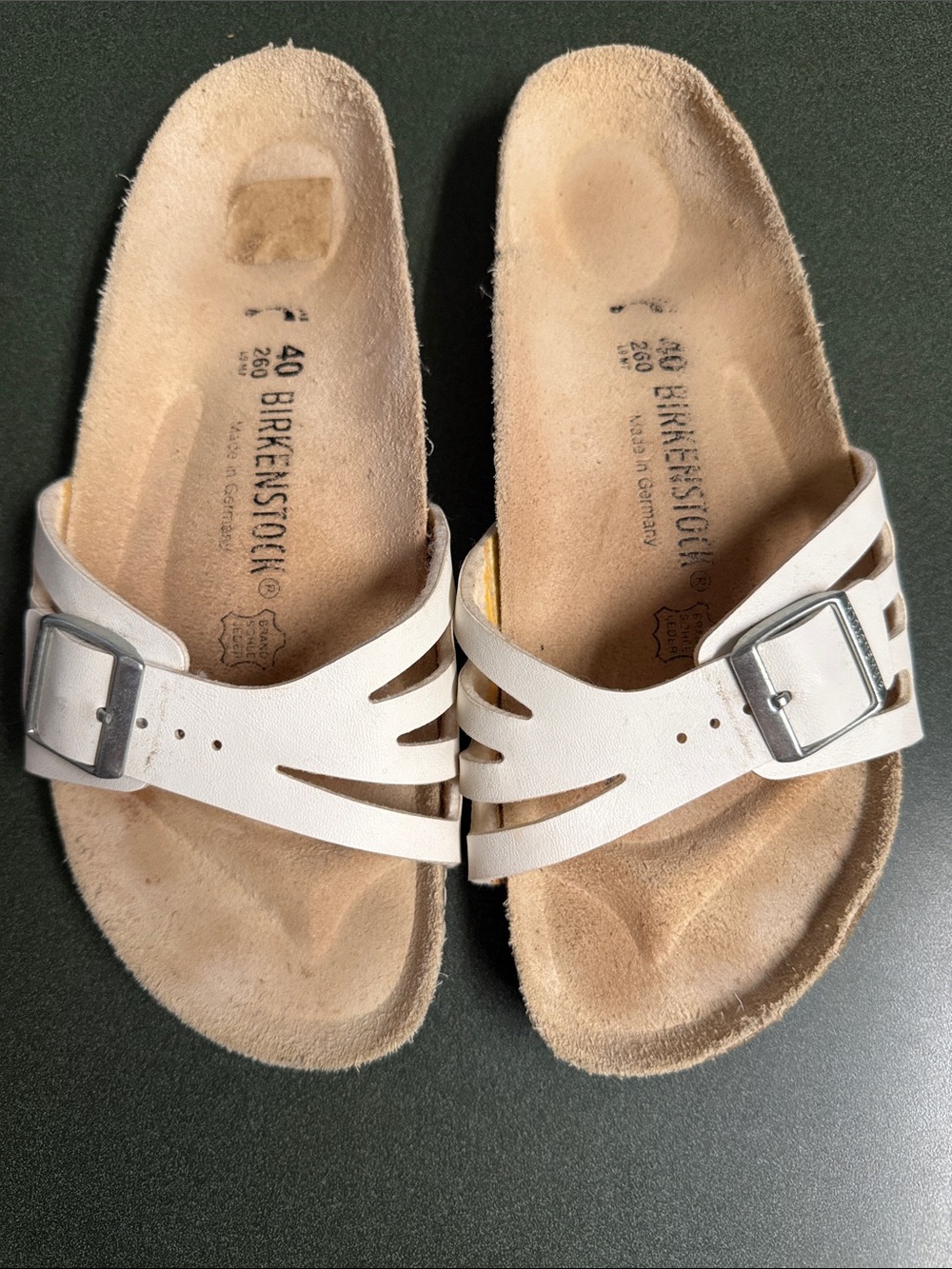Birkenstock White Women’s Slide Sandals with Single Buckle